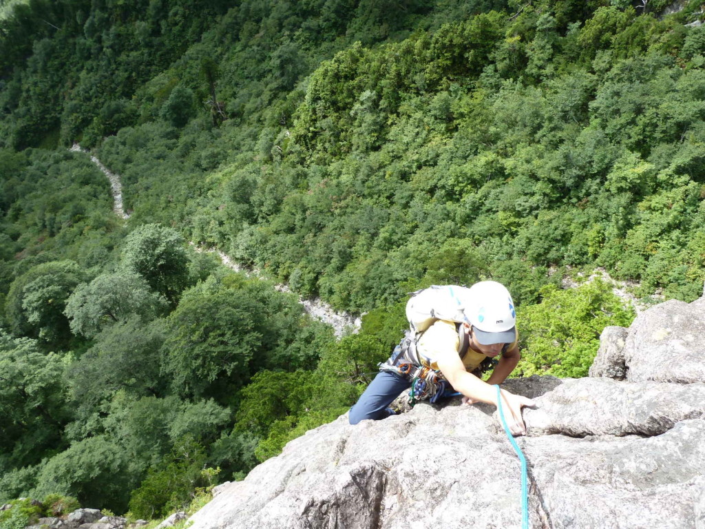 3Pを登るU田さん