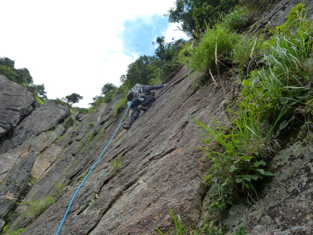 7Pを登るI垣さん